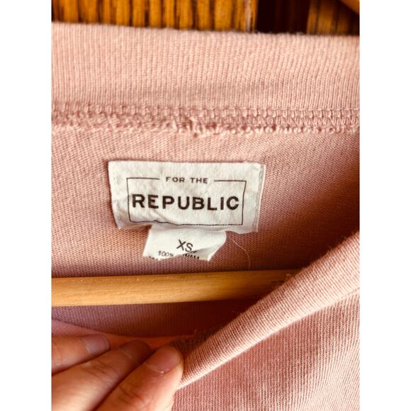 For the Republic Pink Ruffle Sleeve Sweatshirt XS - Picture 5 of 8